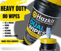 Hazkit - Multipack x 80 Heavy Duty Dual Texture Wipes - Hands, Tools, Surfaces - Tough on Oil, Grease, Adhesives and More - Fentex