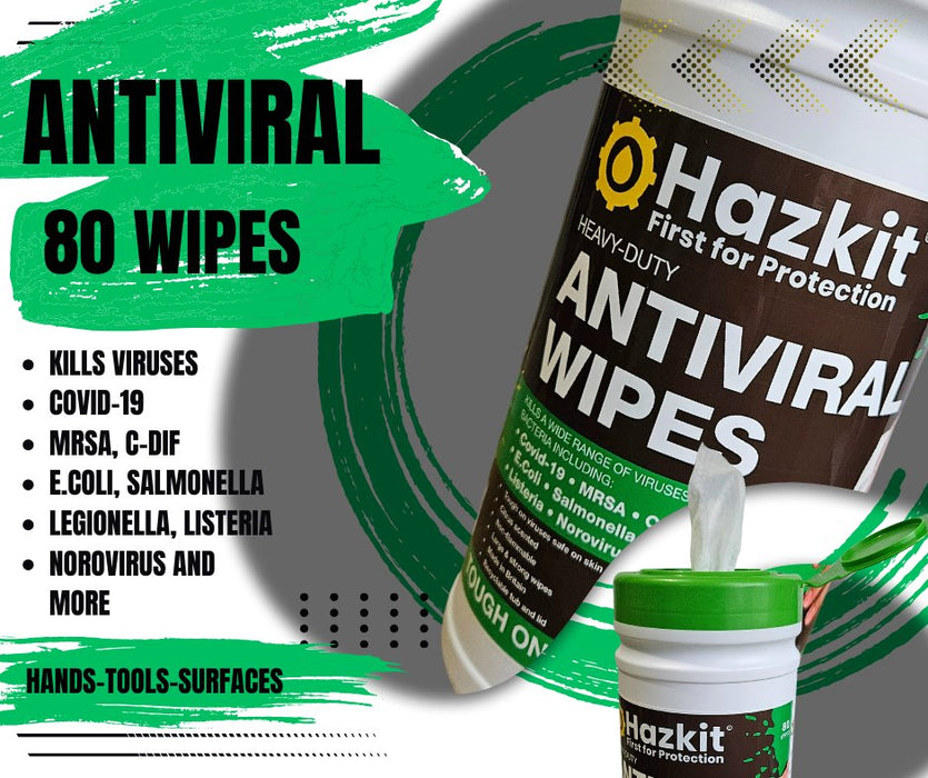 Hazkit - Multipack x 80 Wipes Everyday Antiviral Antibacterial, Antifungal Wipes - Safe on Hands and Surfaces - Fentex