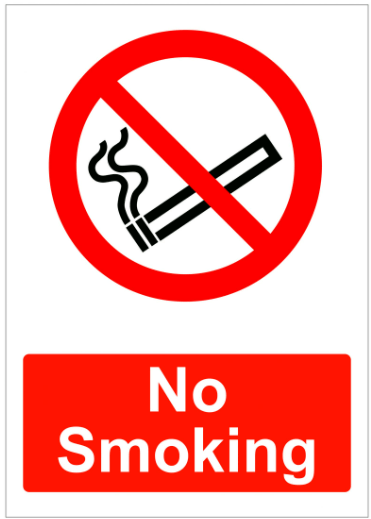 Hazkit - No Smoking Sign - 100 x 100mm - 1mm Rigid Plastic - Hazkit