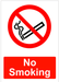 Hazkit - No Smoking Sign - 100 x 100mm - 1mm Rigid Plastic - Hazkit