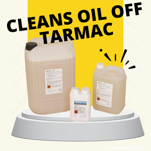 Hazkit - Oil & Fuel Stain Remover - Tarmac and Asphalt - 1L, 5L or 20L Containers - Fentex