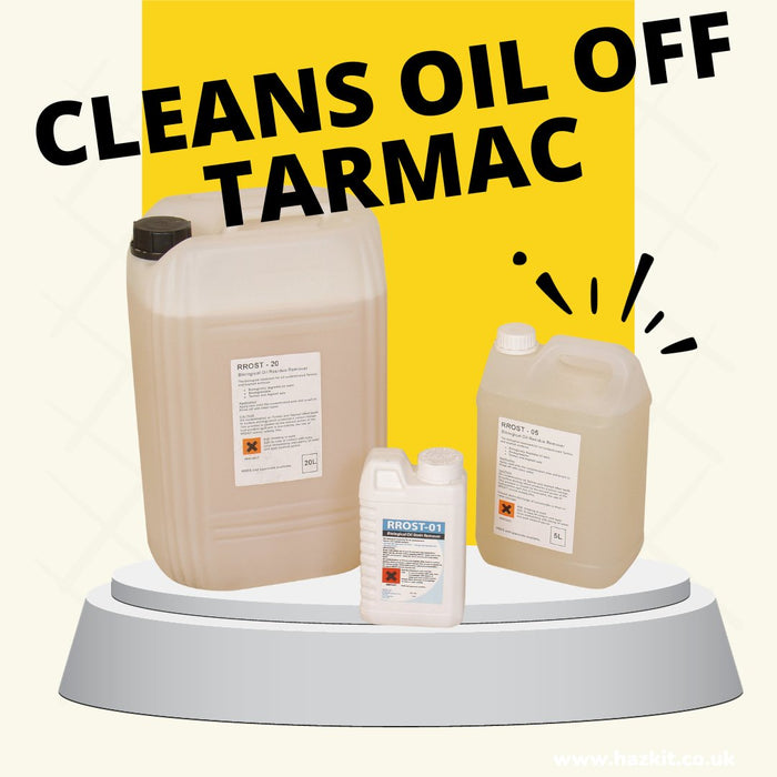 Hazkit - Oil & Fuel Stain Remover - Tarmac and Asphalt - 1L, 5L or 20L Containers - Fentex