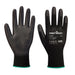 Hazkit - Pack of 5, 10 or 50 - Bestseller Portwest Black Breathable General Handling Cut Protection PU Work Gloves - A120 - Portwest