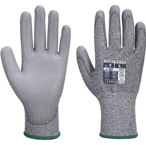 Hazkit - Pack of 5, 10 or 50 - Portwest Cut Level C and Heat Protection PU Work Gloves - A622 - Portwest