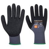 Hazkit - Pack of 5, 10 or 50 - Portwest DermiFlex Ultra Plus Grip Nitrile Coated Work Gloves - A353 - Portwest