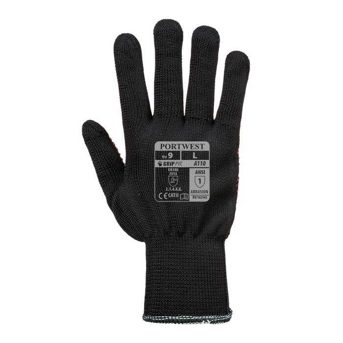 Hazkit - Pack of 5, 10 or 50 - Portwest Polka Dot Enhanced Grip Work Gloves - A110 - Portwest