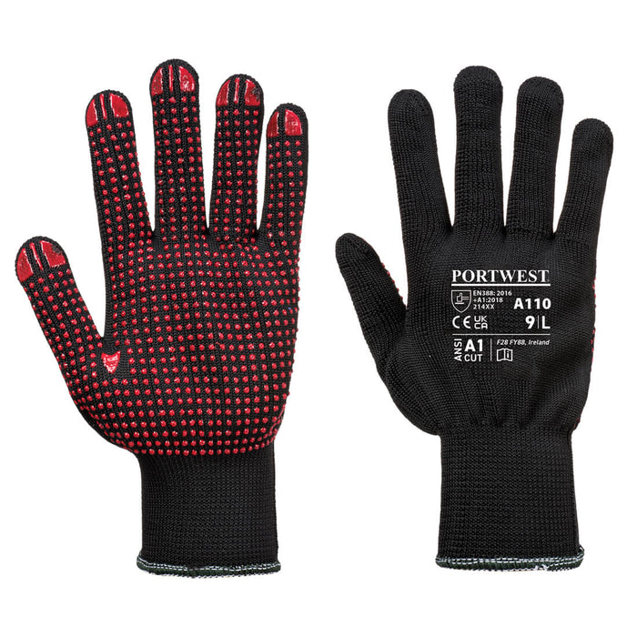 Hazkit - Pack of 5, 10 or 50 - Portwest Polka Dot Enhanced Grip Work Gloves - A110 - Portwest