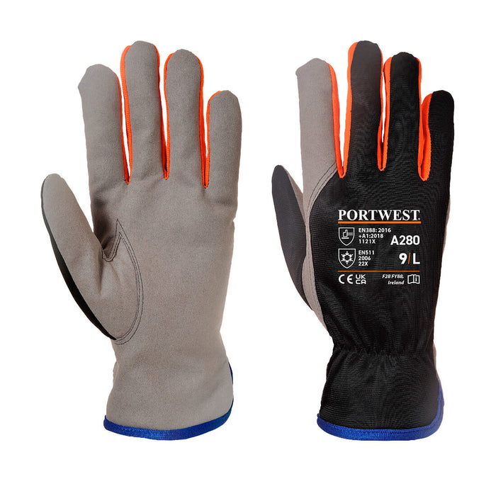 Hazkit - Portwest Thermal Wintershield Leather Fleece Lined Gloves - A280 - Portwest