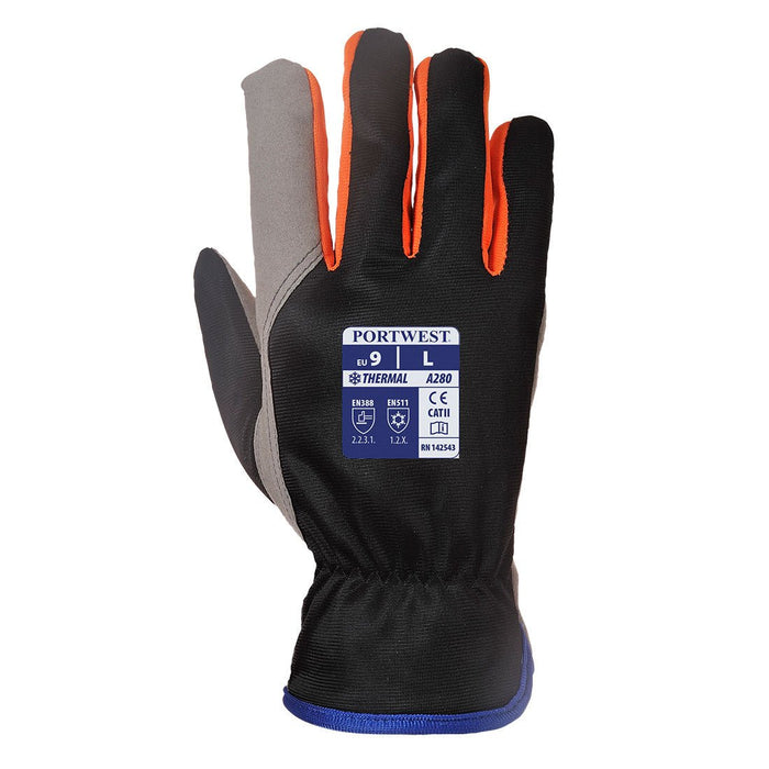 Hazkit - Portwest Thermal Wintershield Leather Fleece Lined Gloves - A280 - Portwest