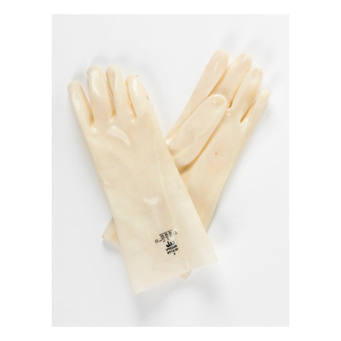 Hazkit - Pack of 5 Vyclear Translucent PVC Gauntlet Gloves 14″ Long - Chemical Handling - Vyclear