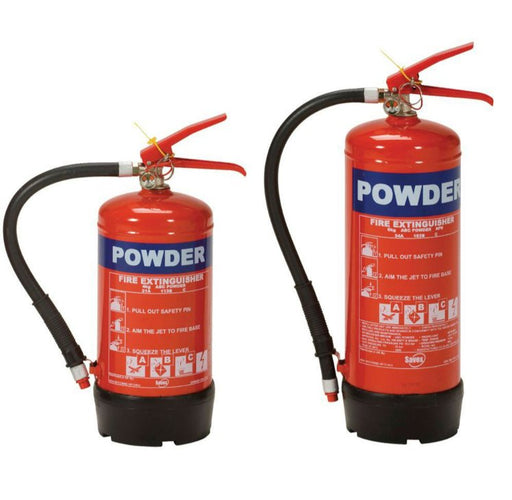 Hazkit - Portable ABC Dry Powder Fire Extinguishers Including Wall Mount Bracket - Multiple Sizes - Safetec