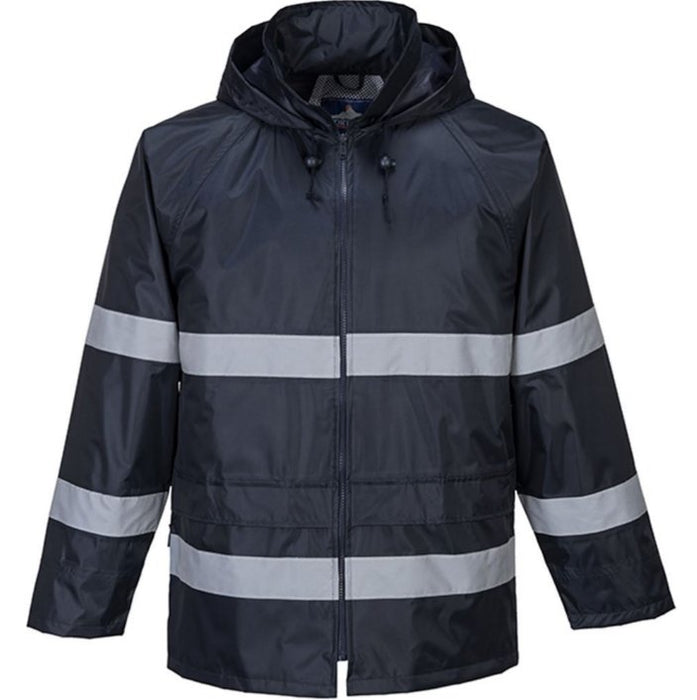 Hazkit - Portwest Classic Iona Reflective Waterproof Jacket - Black/Navy - F440 - Portwest