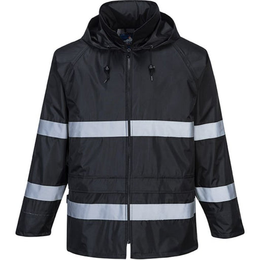 Hazkit - Portwest Classic Iona Reflective Waterproof Jacket - Black/Navy - F440 - Portwest