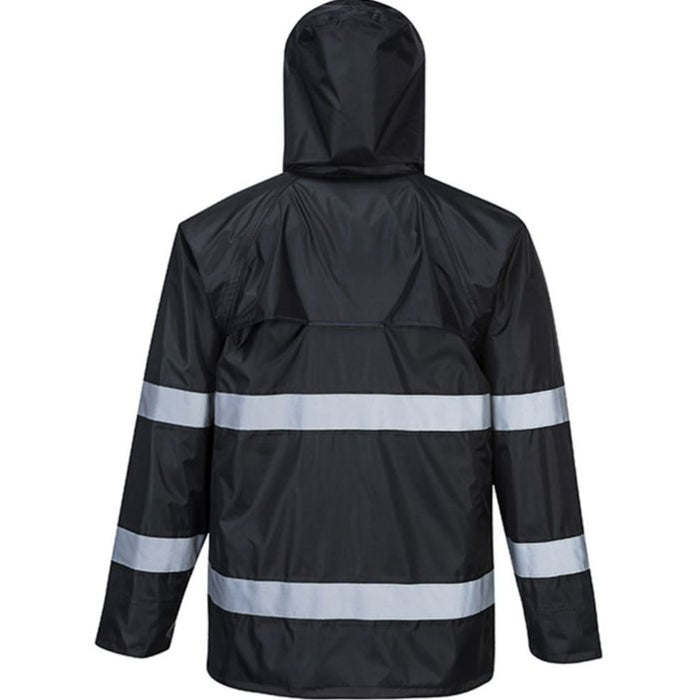 Hazkit - Portwest Classic Iona Reflective Waterproof Jacket - Black/Navy - F440 - Portwest