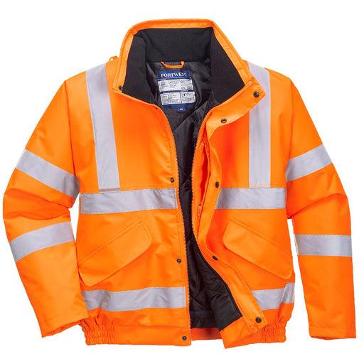 Hazkit - Portwest Hi-Vis Railway Certified Protect up to -40°C Winter Bomber Jacket - Orange RT32 - Portwest