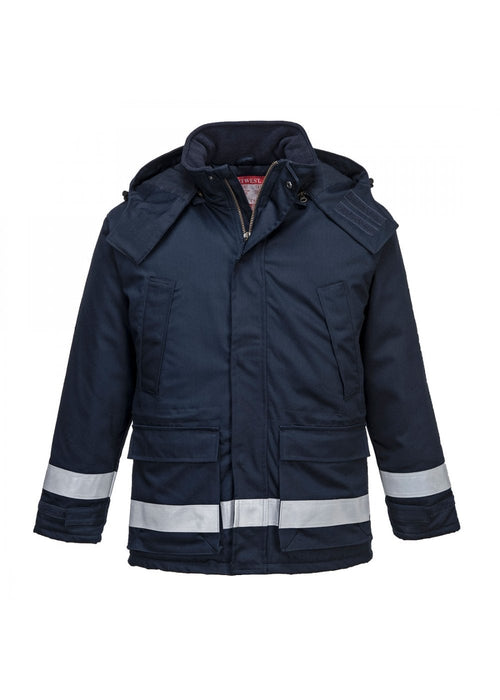 Hazkit - Portwest Insulated Flame Resistant Anti Static Winter Jacket - Navy - FR59 - Portwest