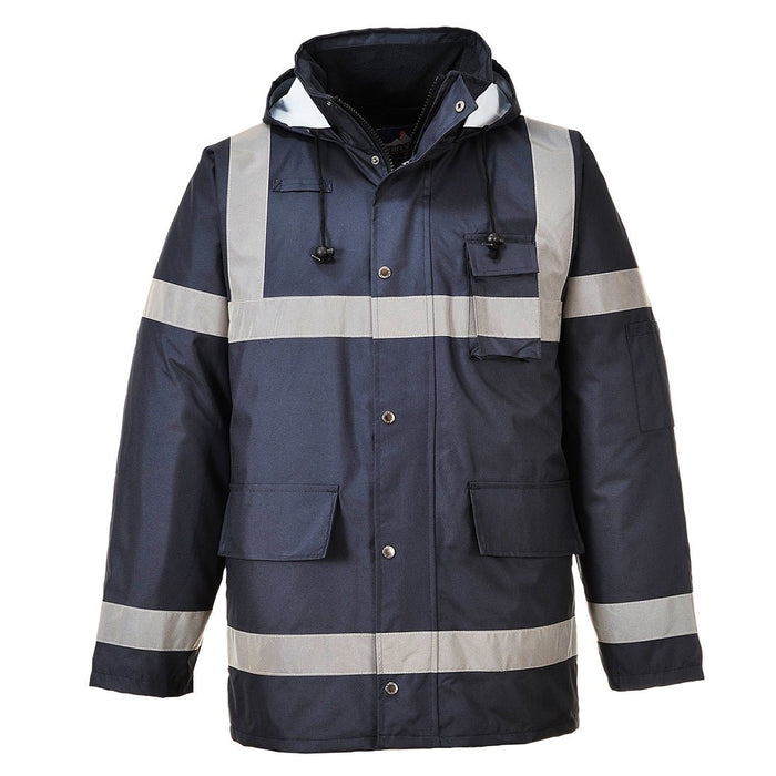 Hazkit - Portwest Iona Lite Reflective Waterproof Cold certified up to - 40°C Traffic Jacket - Navy - S433 - Portwest