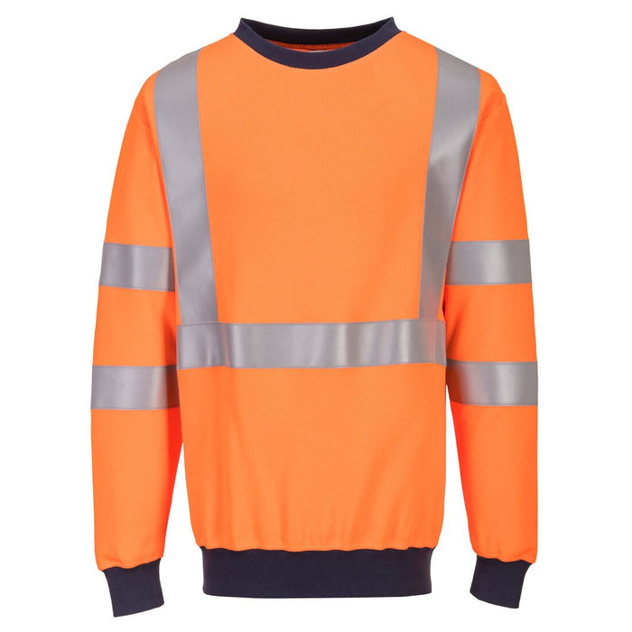 Hazkit - Portwest Modaflame Rail Standard Arc Flame Resistant Anti Static Hi Vis Sweatshirt - Orange FR703 - Portwest