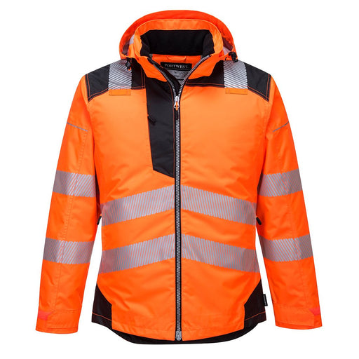 Hazkit - Portwest PW3 Hi - Vis Cold Certified Protect up to - 40°C Waterproof Winter Jacket - Orange/Black T400 - Portwest