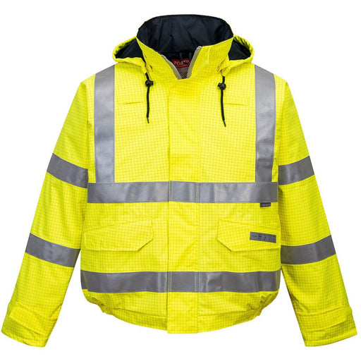 Hazkit - Portwest S773 Bizflame Rain Chemical Flame Retardant Anti Static Hi Vis Bomber Jacket - Portwest