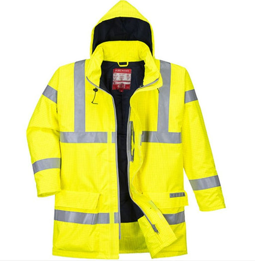 Hazkit - Portwest S778 Yellow Bizflame Padded Waterproof Flame Resistant Anti Static Hi Vis Jacket - Portwest