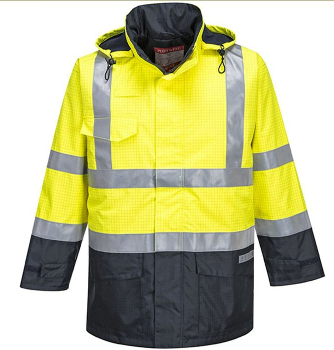 Hazkit - Portwest S779 Yellow/Navy Bizflame Weatherproof Flame Resistant Anti Static Hi Vis Jacket - Portwest