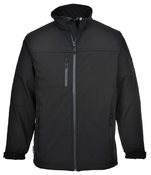 Hazkit - Portwest Windproof and Water Resistant Softshell Jacket - Black TK50 - Portwest