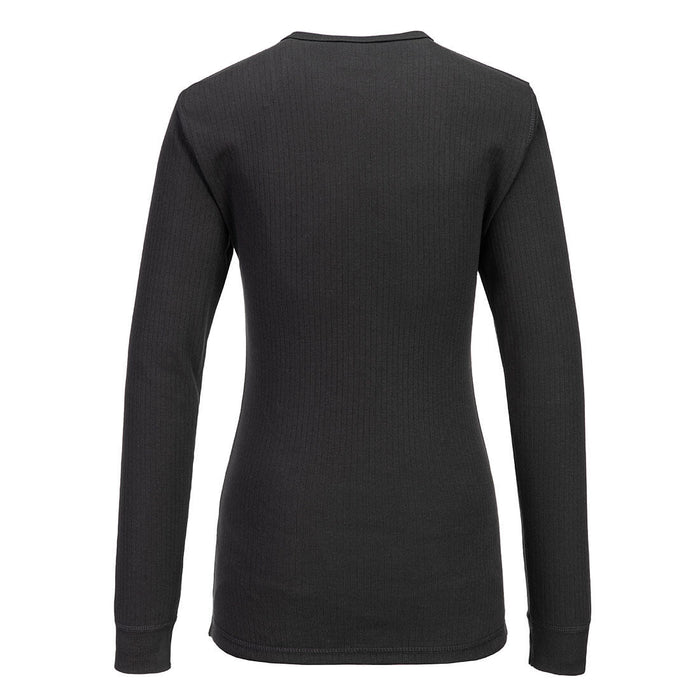 Hazkit - Portwest Women's Thermal T-Shirt Long Sleeve Baselayer - Black B126 - Portwest