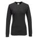 Hazkit - Portwest Women's Thermal T-Shirt Long Sleeve Baselayer - Black B126 - Portwest