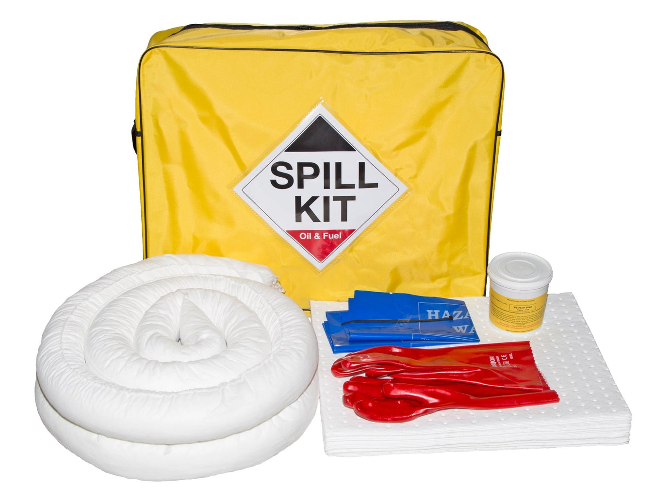 Hazkit - Van Spill Kits inc damming clay - Oil and Fuel - Treats 50 litres - Fentex